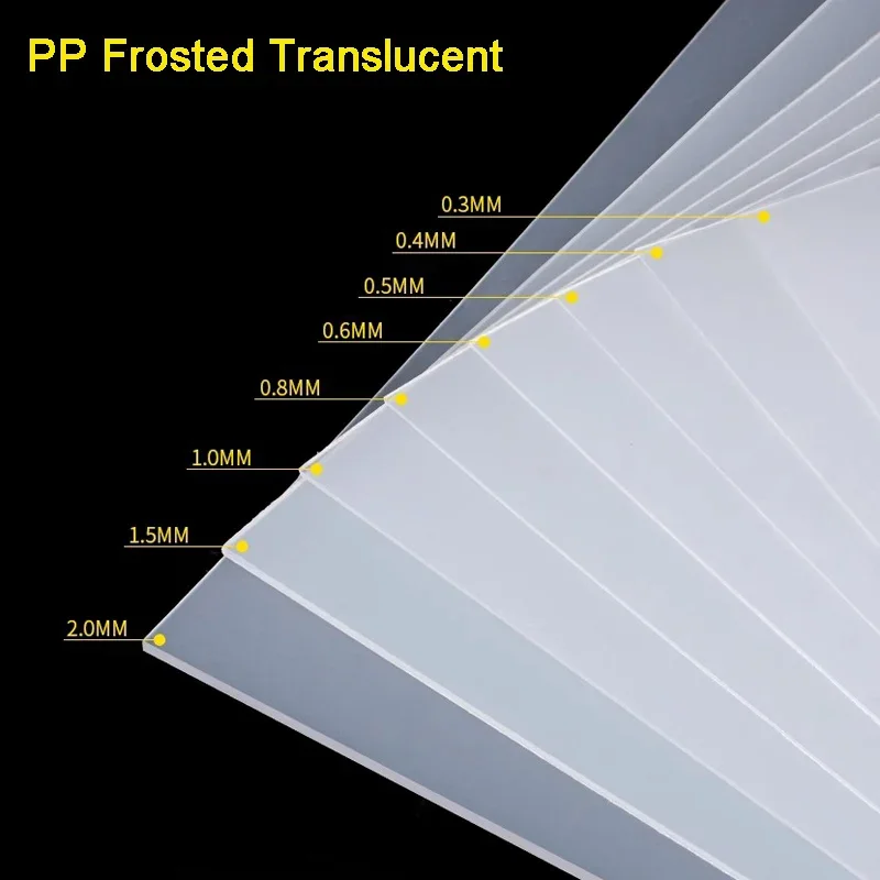 PP Frosted Translucent Plastic Plate Thickness 0.3/0.4/0.5/0.6-2mm PVC Thin Plastic Sheet DIY Material Processing Customization