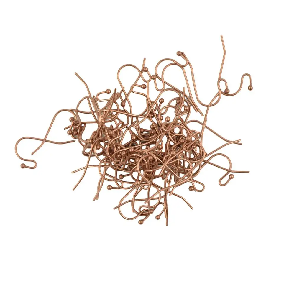 100pcs Bronze French Wire Stitch Ball Earring Hook Dangle Diy Results