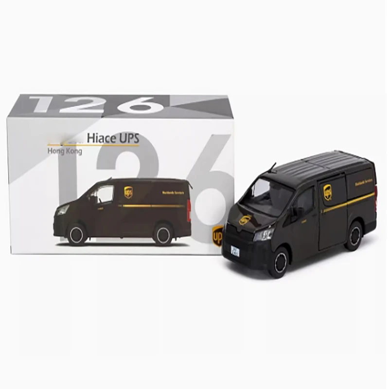 

Diecast 1:64 Scale Hiace H300 UPS Express Logistics Truck Transport Vehicle Alloy Car Model Simulation Finished Product Ornament