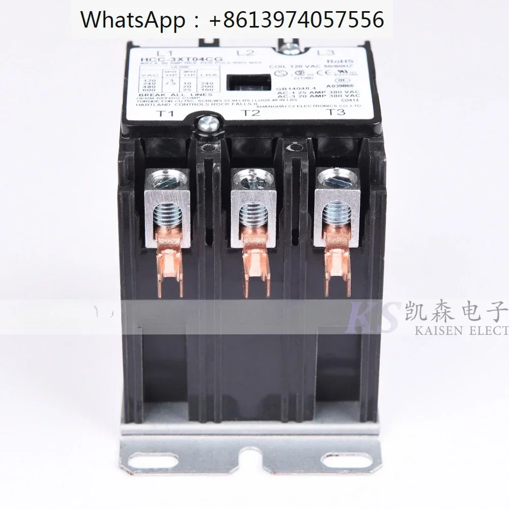 

120V 40A HCC-3XT04CG Hartland Controls UL CSA three-phase AC contactor