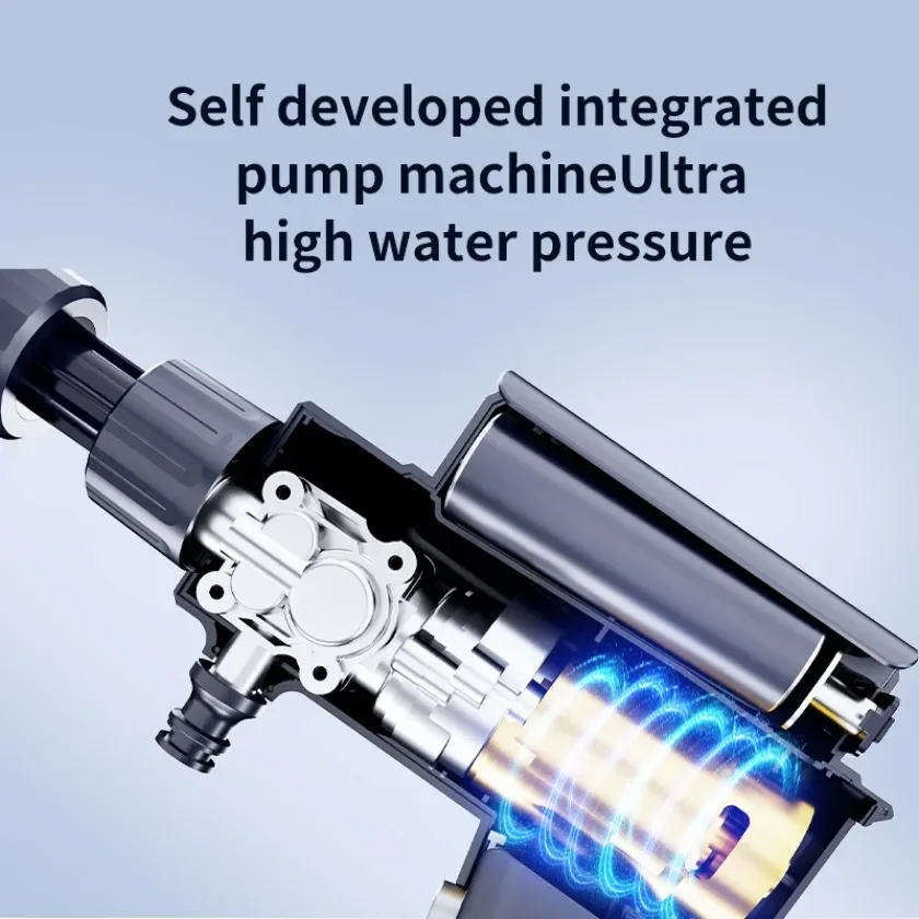 Foldable Electric High Pressure Wireless Car Washer Water Gun 1.71Mpa Self Priming Sustain 4000mAh For Auto Home Garden Cleaning view 3