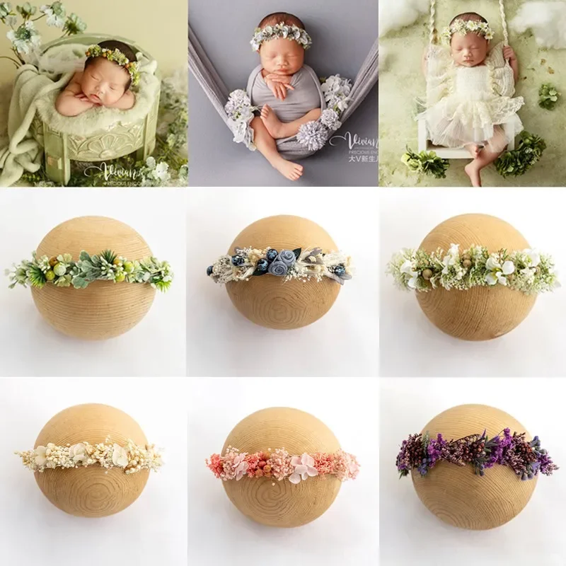 ️Newborn Photography Props Accessories Infant Headwear Studio Baby Photo Accessory Hairband Manual Headband Garland Fotografia