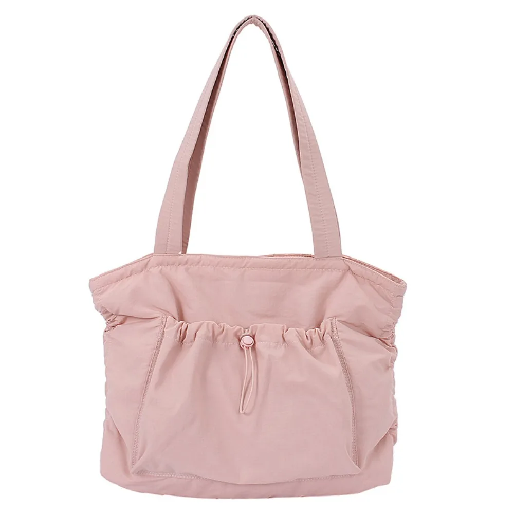 

Trendy Korean Drawstring Tote Bag Large Capacity Casual Wrinkled Shoulder Bag Commuting Solid color Work Handbag Daily