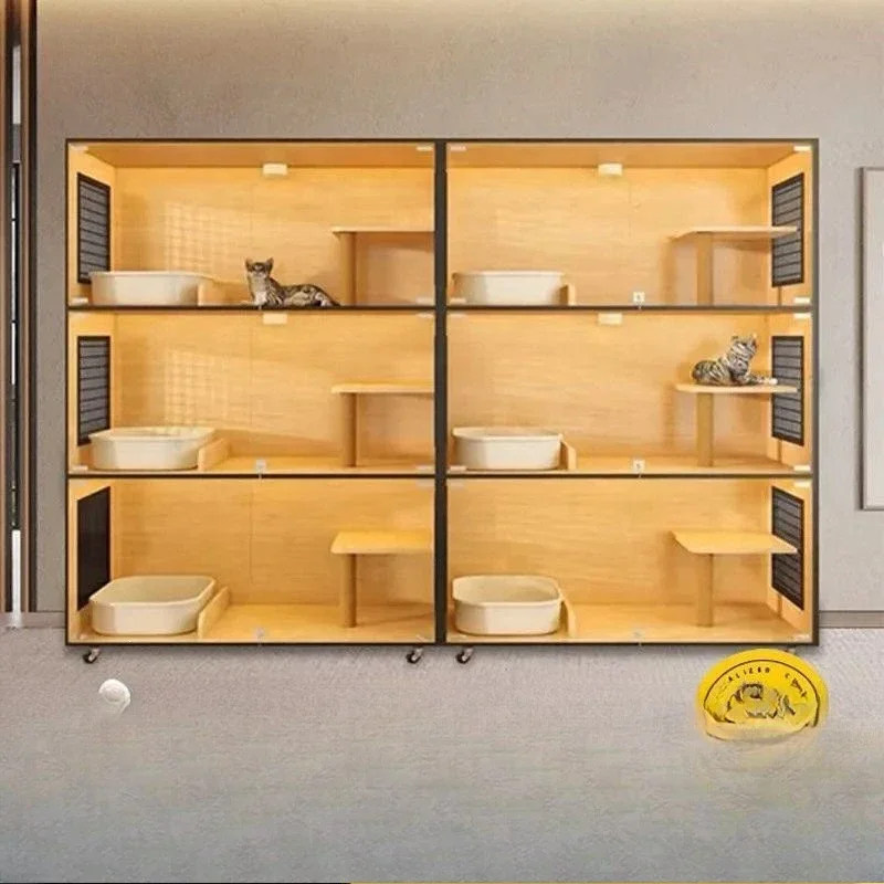 Cat Villa Solid Wood Pet Store Breeding Cage Foster Cage Display Cabinet
