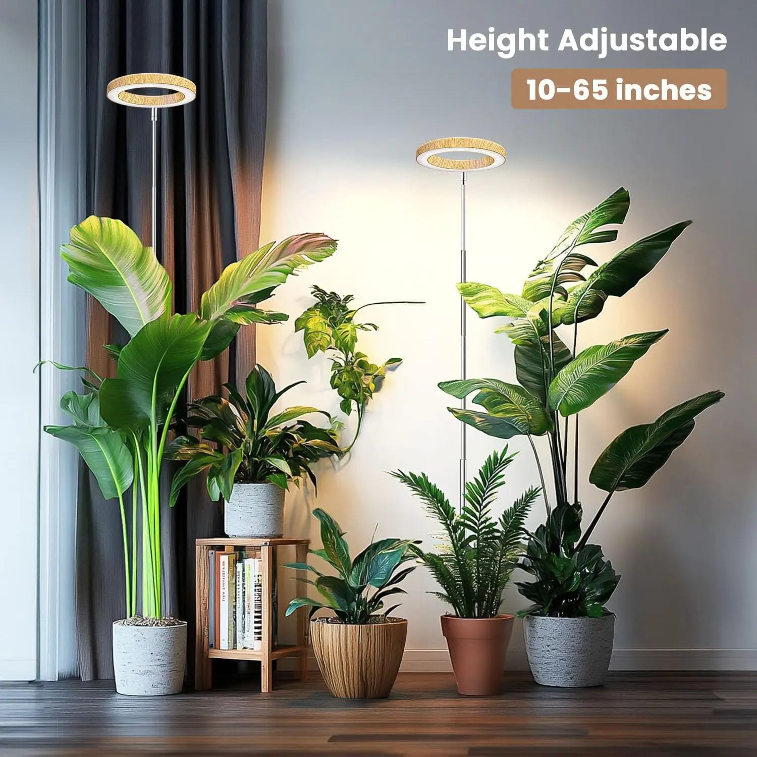 Full Spectrum LED Plant Grow Light with Timer, Adjustable Height, 3 Modes & 5 Brightness for Indoor Plants (3 Pack)