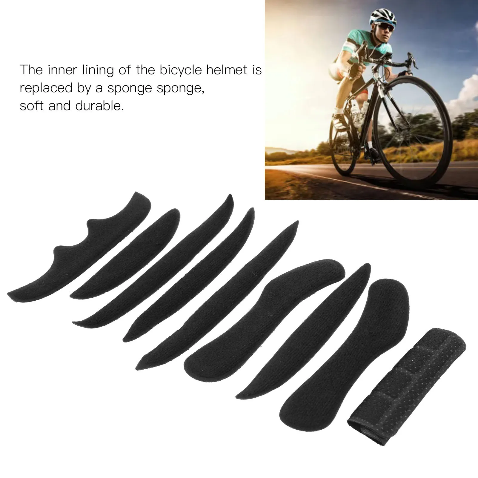 Helmet Accessory Electric Bike Helmet Liner 2 Set  Electric Bike Helmet Liner Lining Hook&amp loop Sponge Combination Set