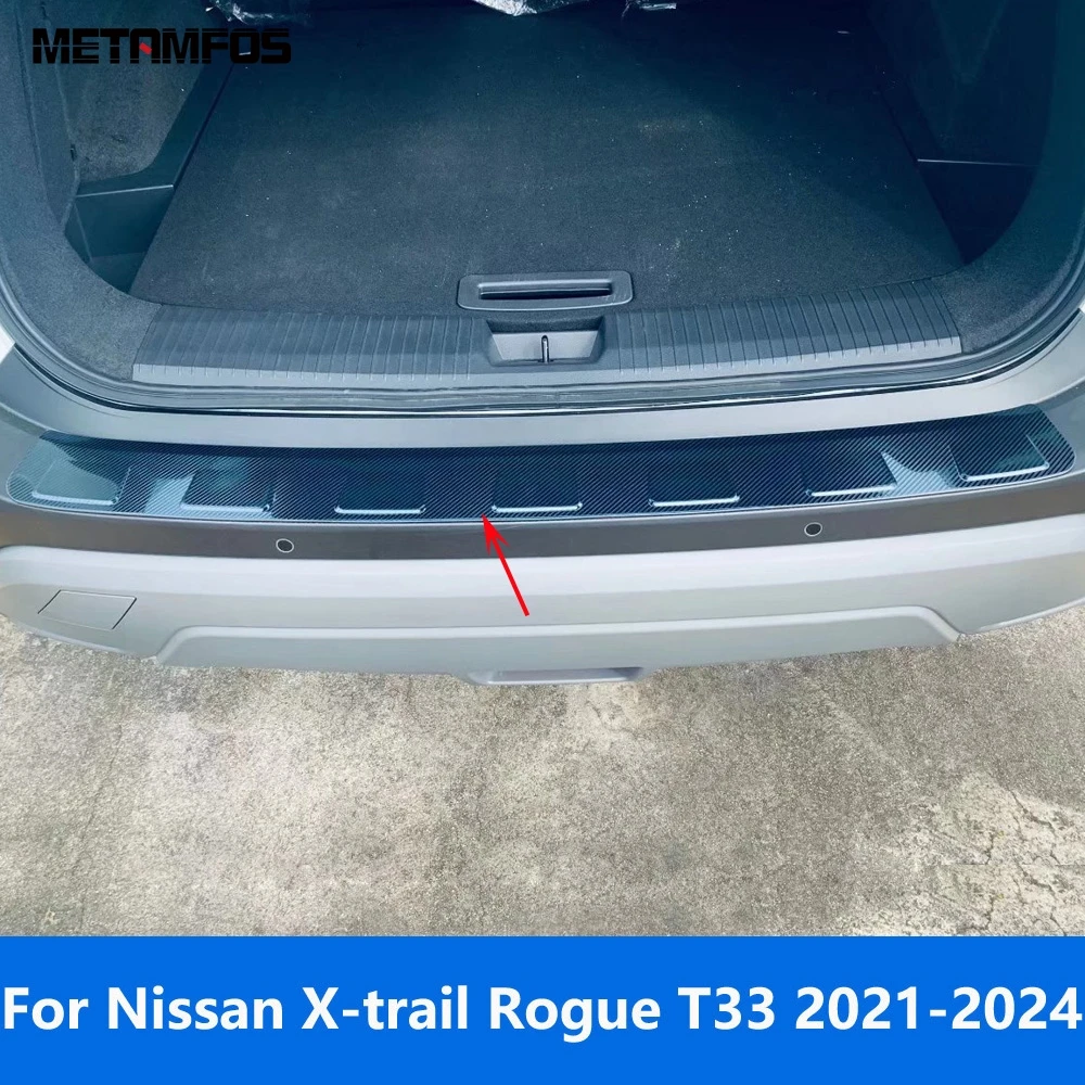 For Nissan X-trail Xtrail Rogue T33 2021 2022 2023 2024 Exterior Rear Trunk Bumper Foot Plate Tail Door Sill Scuff Guard Plate