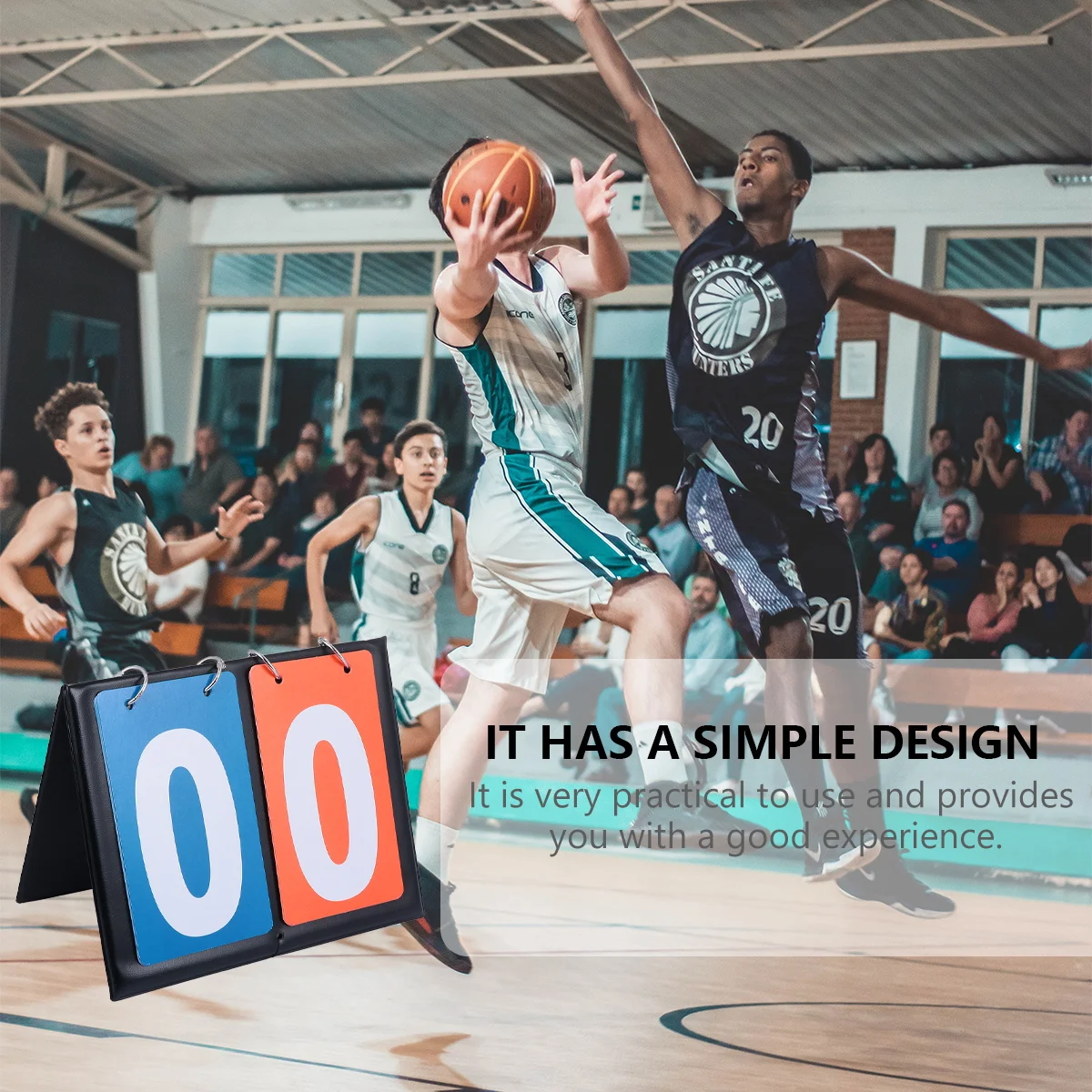 

Basketball Score Flipper 2-Digit Scoreboard Double Side Flip Scoring Board for Basketball Volleyball Badminton Match Scoreboard