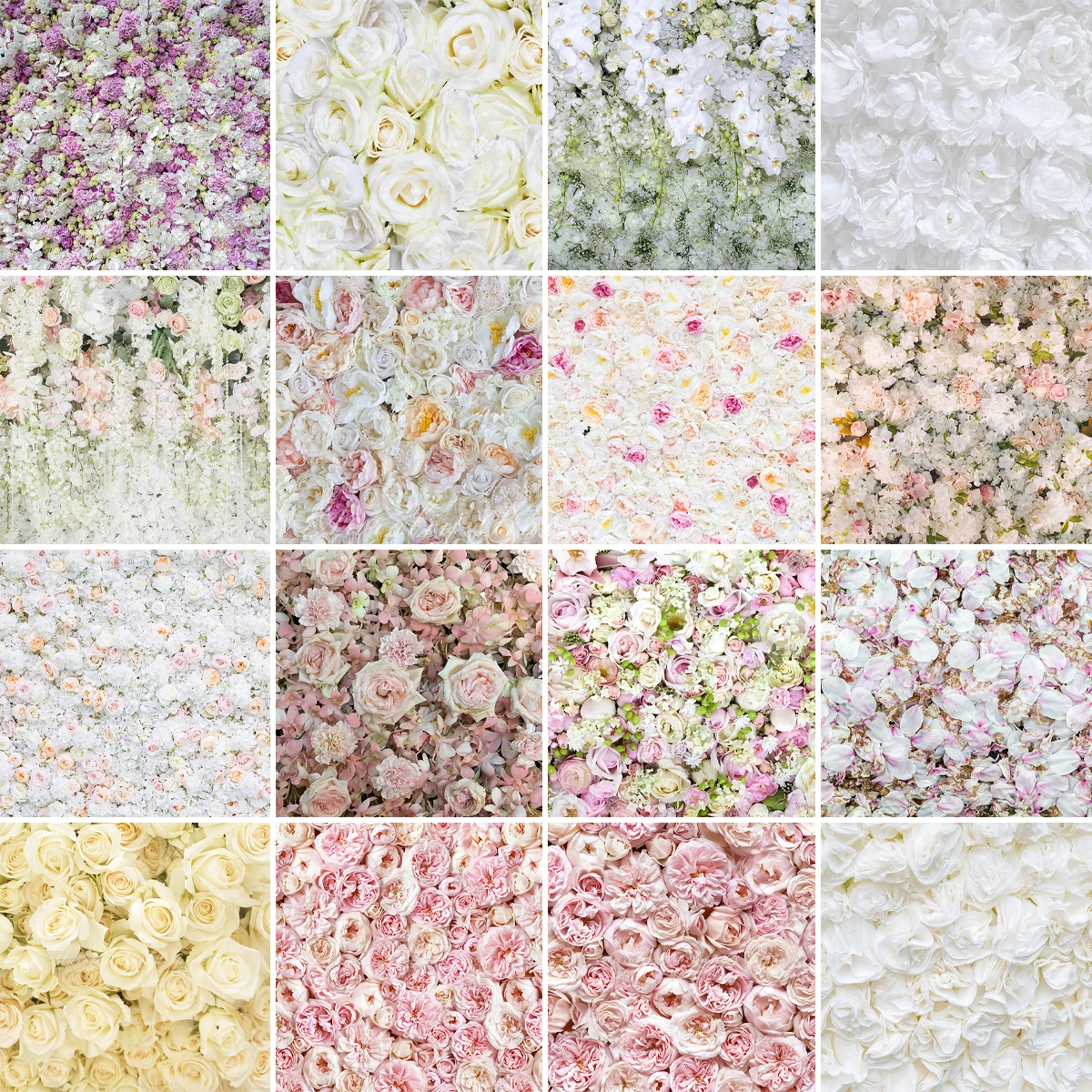 

Light Colored Flower Wall Backdrop Kids Adult Birthday Photography Props Child Baby Photocall Decors Festival Wedding Background