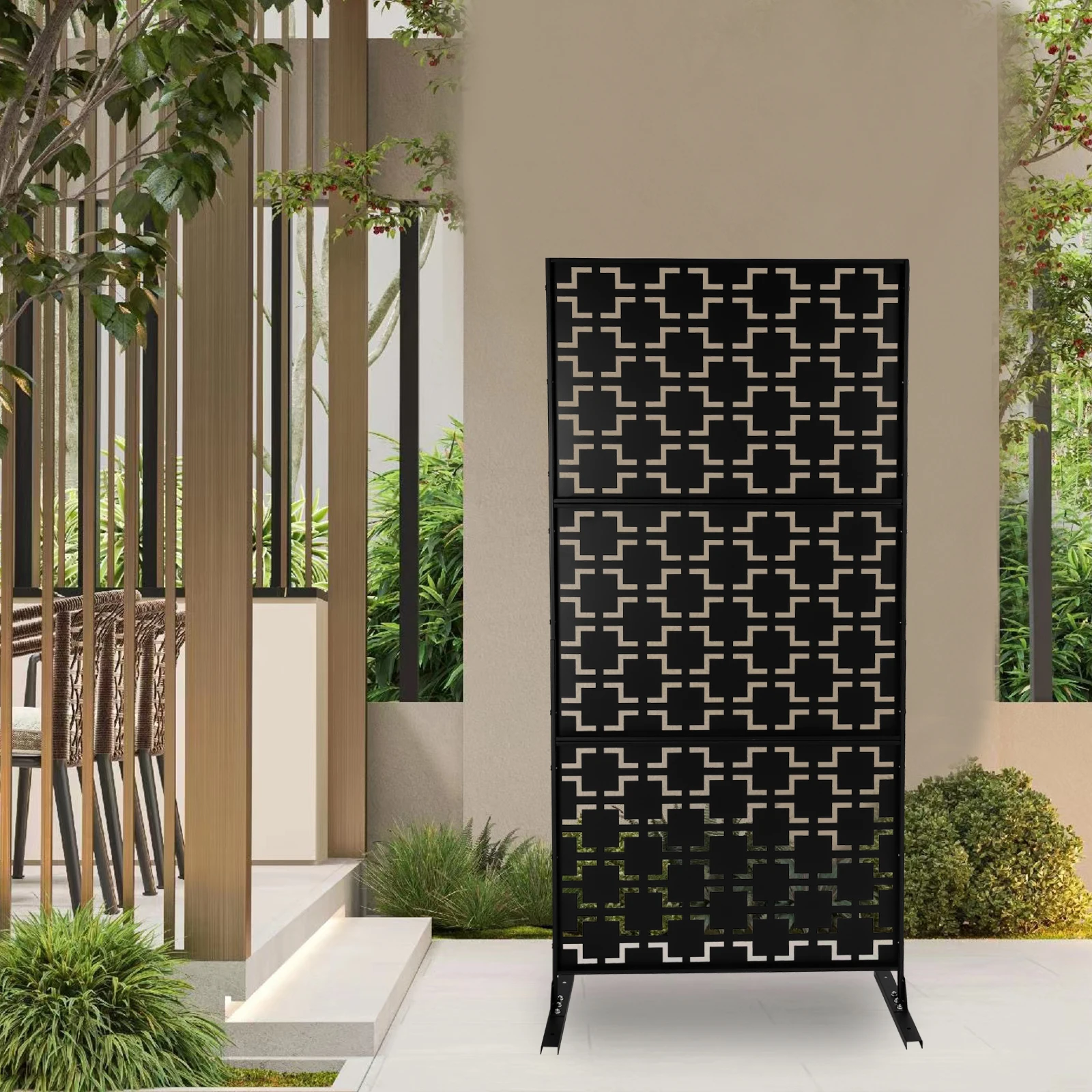 Privacy Screen Outdoor Decorative Panels Planter Wall Metal Fence Panels Modern Privacy Screen Fence Free Standing