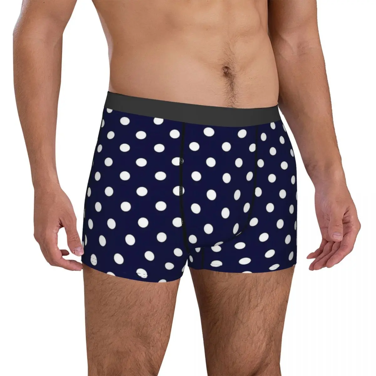 Classic Polka Dots Underwear Blue And White Sublimation Trunk High Quality Male Underpants Breathable Boxer Brief Birthday Gift