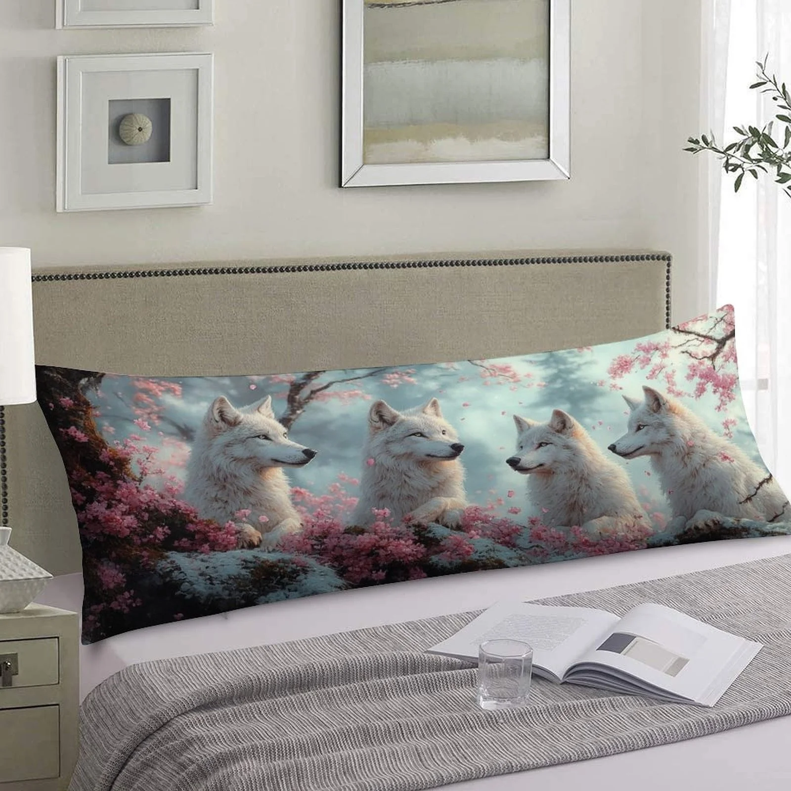 Wolf Pack Quartet Pillowcase, Fashion Long Plush Pillow Cover, Soft Comfortable Double-Sided Printed Large Size Pillowcase, Suit
