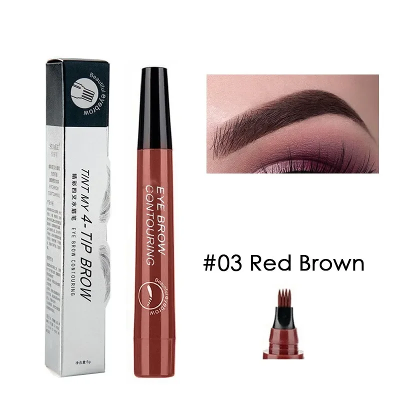 Misilan Eyebrow Pencil 4 Tip Liquid Brow Tattoo Pen Paint Makeup Waterproof Eyebrows Cosmetics