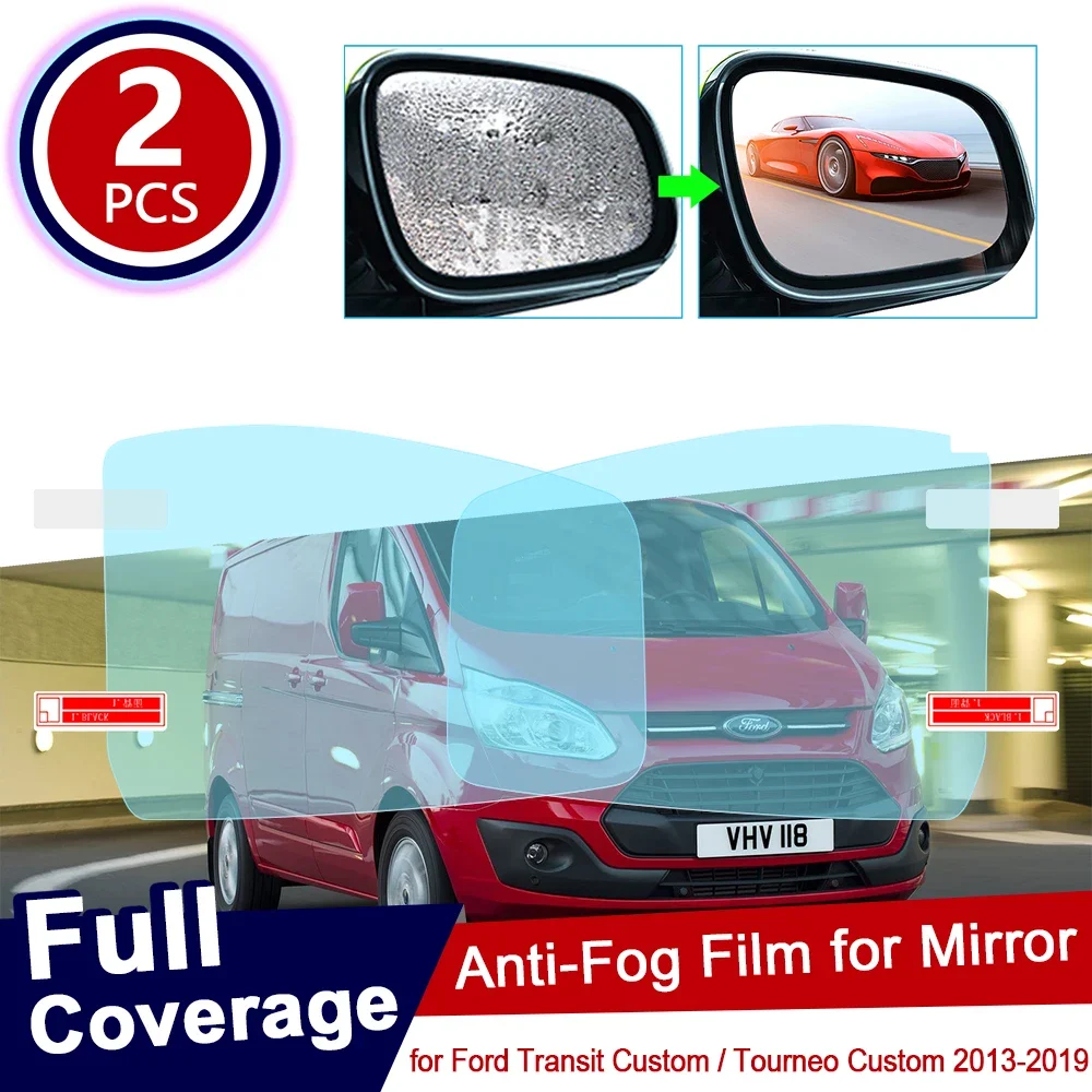 for Ford Transit Custom Tourneo Custom 2013~2019 Full Cover Anti Fog Film Rearview Mirror Rainproof Anti-fog Films Accessories