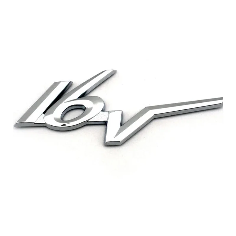 3D 16V chrome auto emblem badge car sticker for Citroen peugeot polo honda accord crv benz audi toyota camry corolla