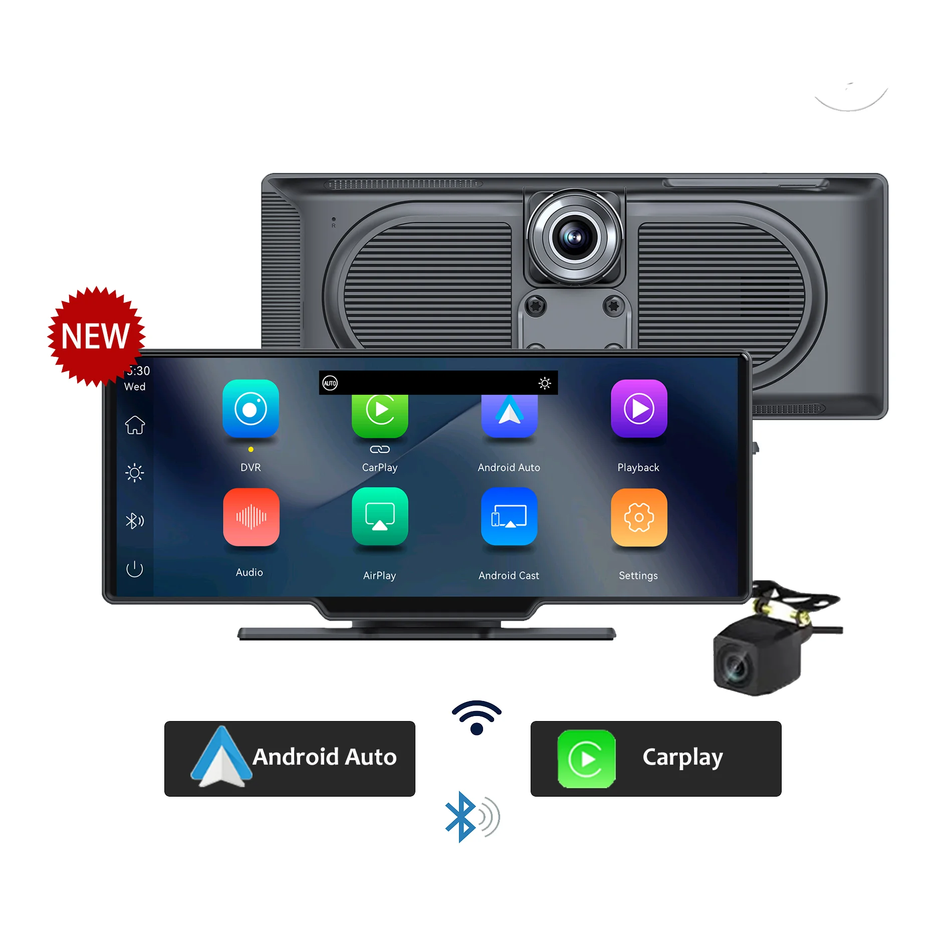 2024 Latest 10.26 Inch 4K Carplay with Light-Sensor Dual Track Stereo Radio Wireless Air Play Carplay with Wireless Android Auto