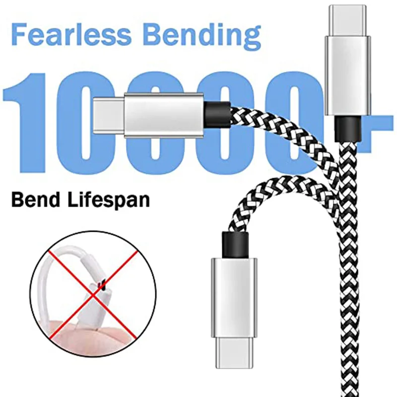 كابل USB A إلى النوع C تاريخ Syuc شحن سريع من النايلون سلك الهاتف المحمول لهواوي وسامسونج وشاومي وUSB C ملحقات شاحن الهاتف