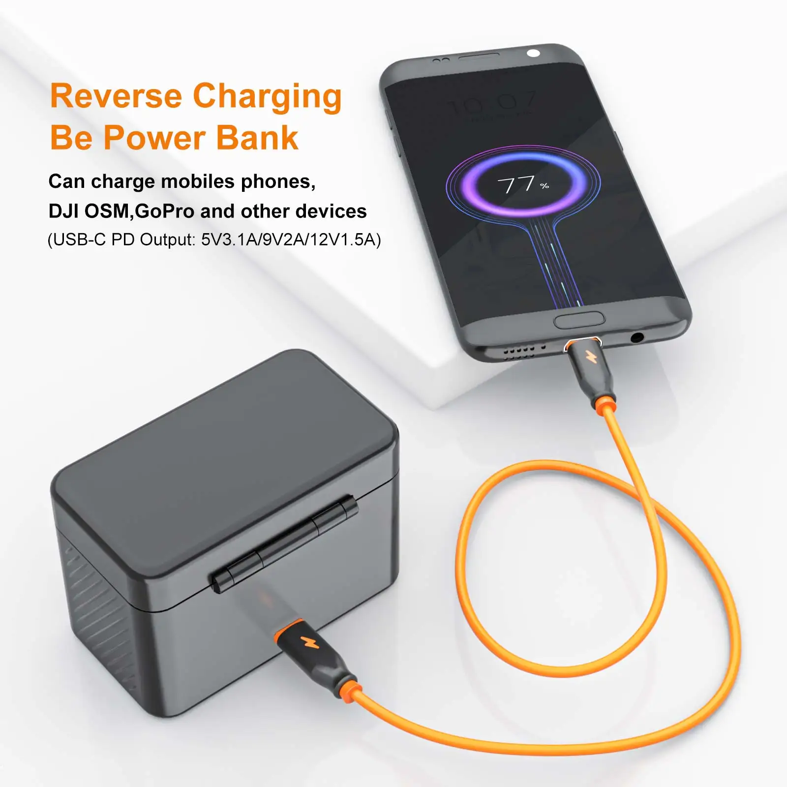 Zgcine PS-G10 mini caixa de carregamento para gopro 10 9 bateria carregador de banco de potência inteligente recarregável 5200mah caso de armazenamento de bateria