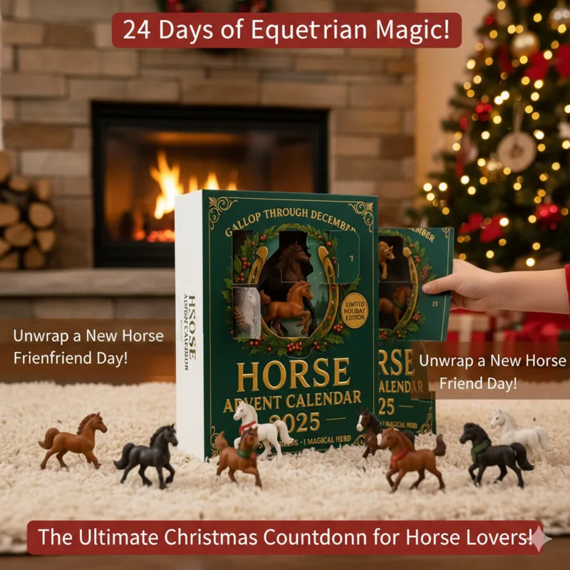 

24 Horse Ornaments Holiday Gift Christmas Advent CalendarBox Equestrian Collectible Christmas Decorations Festive Gift Idea New