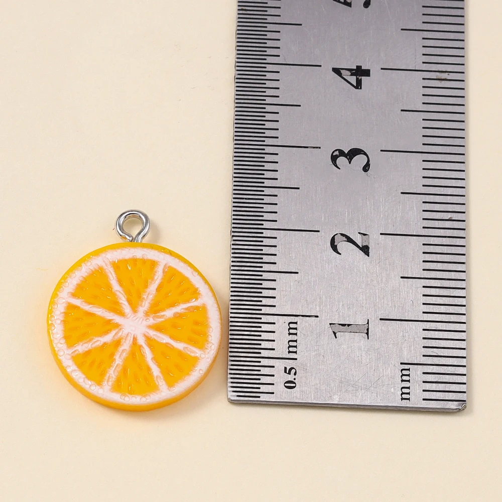 10pcs Cute Cartoon Resin Lemon Charms for Jewelry Making Orange Pendants Necklaces Earrings Making Accessories