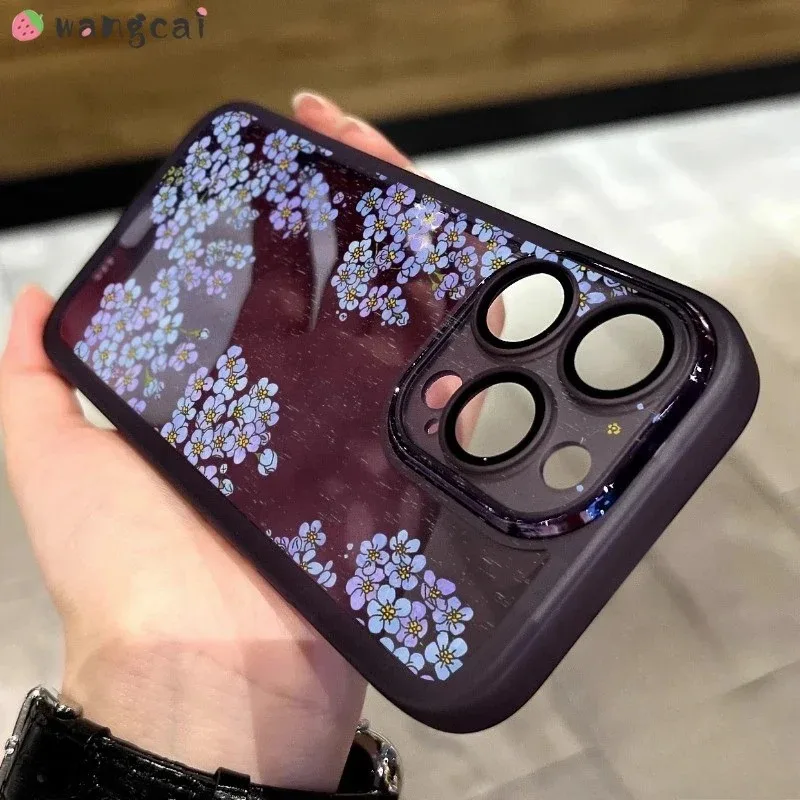 ل الشرف X9D X7D 400 X60 GT ماجيك 7 برو لايت GT X9C الذكية X70 X70i X60i قوة جراب هاتف فاخر أزهار لطيفة الأزرق واضح غطاء #1