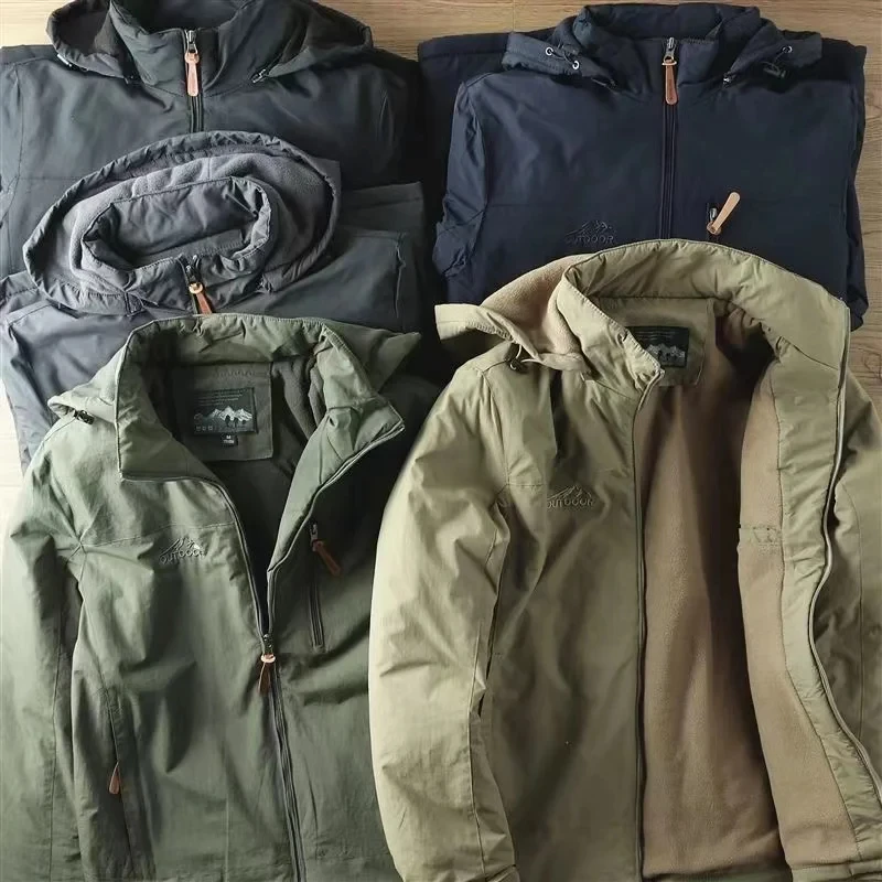 2026 Warm Military Tactical Coat Man Large Size Jacket Autumn Winter Padded Thickened Outdoor Punching Hiking Jackets Man's Tops