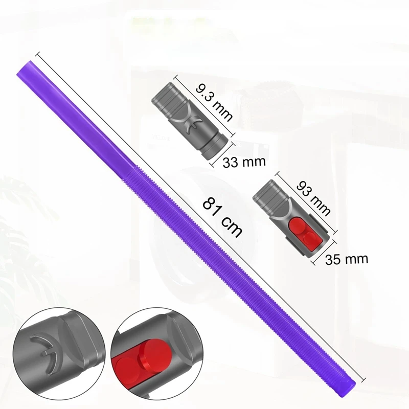 Dryer Vent Cleaner For Dyson V15 V12 V11 V10 V8 V7 V6 Vacuum Attachment Hose Dryer Lint Remover Kit, 31.8 Inches Hose