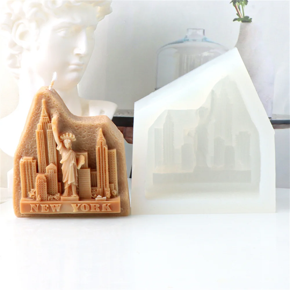 Welt Wahrzeichen Architektur Silikon Form DIY Statue Freiheit Eiffelturm Große Mauer Kerze Form Hause Dekoration Handwerk
