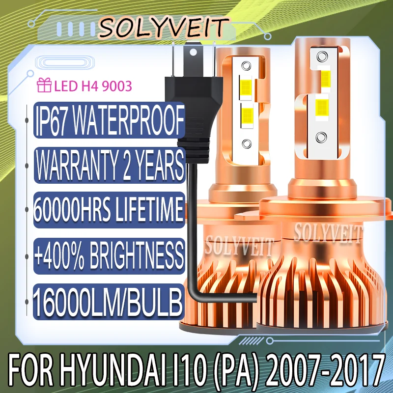 

Easy Installation No Modification Needed High Low Beam Headlight Bulb For Hyundai i10 (PA) 2007 2008 2009 2010 2011 2012-2017