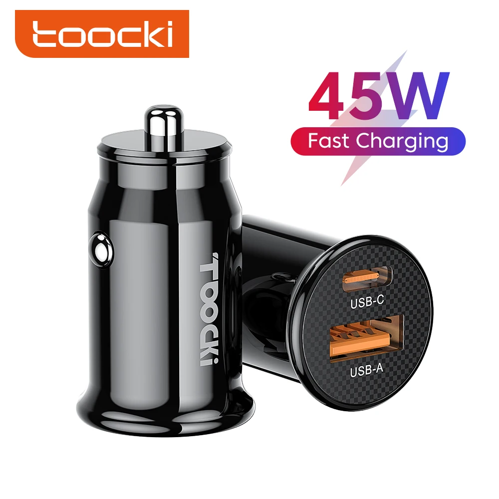 Toocki 45W USB C Car Charger QC 4.0 PD3.0 Type C Fast Car Phone Charger For iPhone 14 13 12 Samsung S22 Ultra Xiaomi Huawei Poco