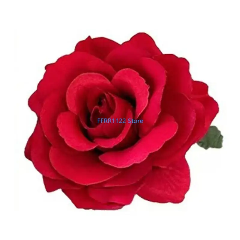 

Y1UF Sophisticated Red Flower Hair Clip Floral Hair Decoration Complements Any Outfit