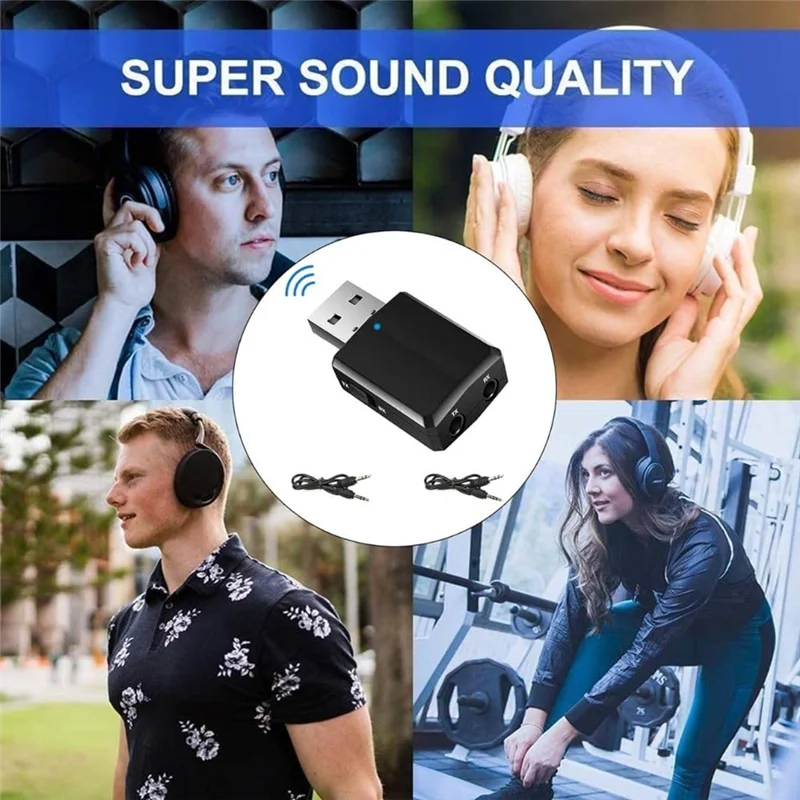 A29F-BT 5.0 3-In-1 Transmitter 3.5Mm AUX Audio Wireless Transmitter For TV Headset Speaker Keyboard Mouse Printer Car Speakers