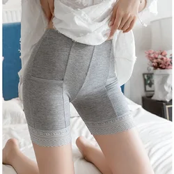 Summer Seamless Underwear With Pocket Shorts Plus Big Size Women's Safety Pants Ladies Shorts With Lace Safety Pants For Women