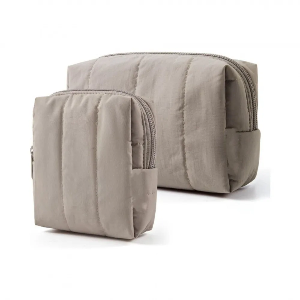 Trendy Large & Small Makeup Bag Set Large Capacity Portable Cosmetic Organizer Puffy Water-resistant Travel Toiletry Bag Travel