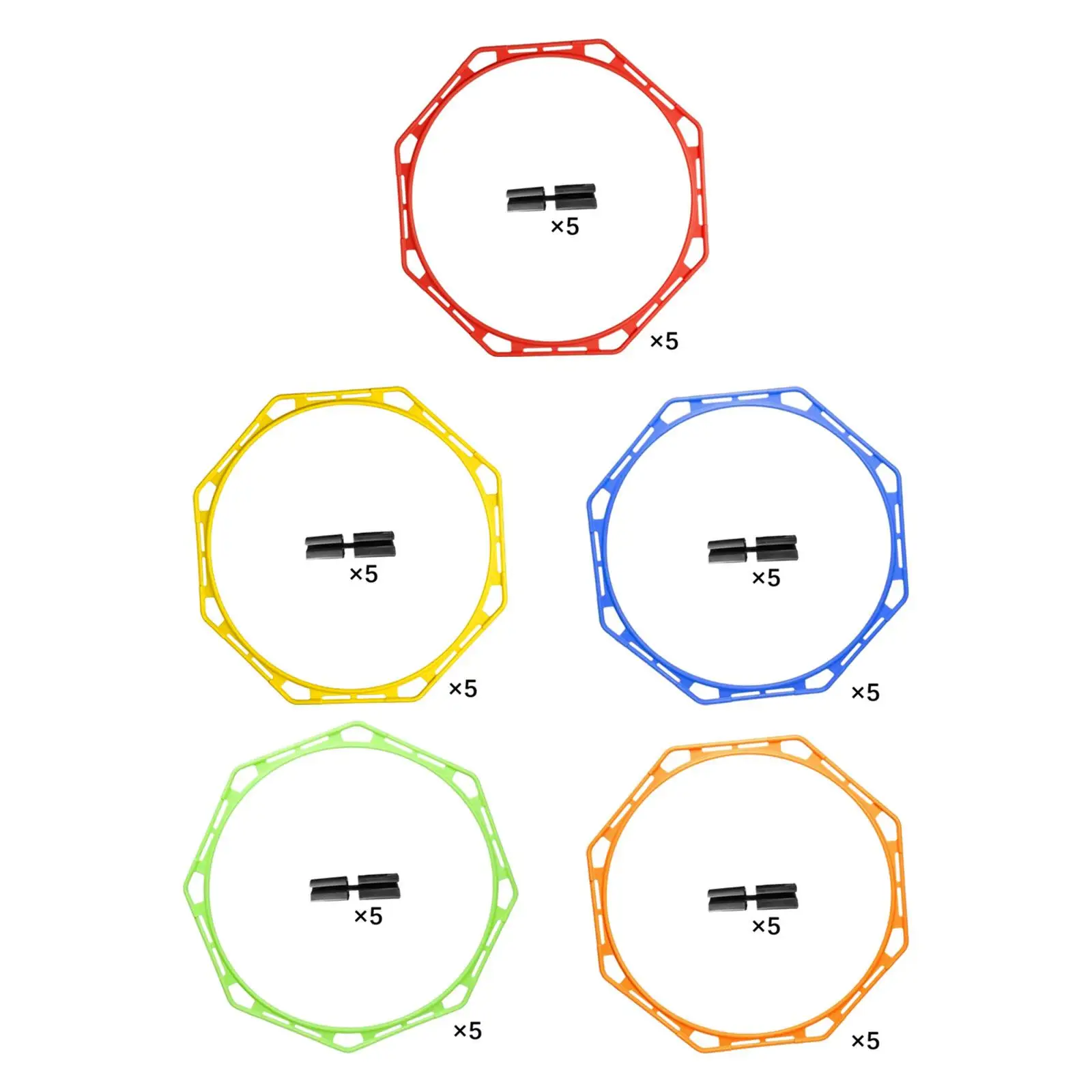

5Pcs Agility Rings Multipurpose 50cm for Practice Games Athlete Kids Adults