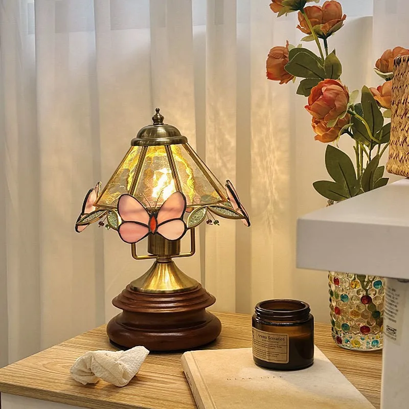 French Retro Butterfly Table Lamp Living Room Master Bedroom Desktop Vintage And Creative Bedroom Atmosphere Bedside Lamp