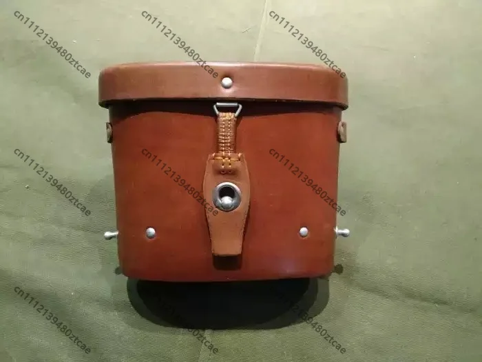 Vintage‑Style Leather Telescope Case With Shoulder Strap Portable Leather Storage Pouch Outdoor Carry Tool Organizer Accessory