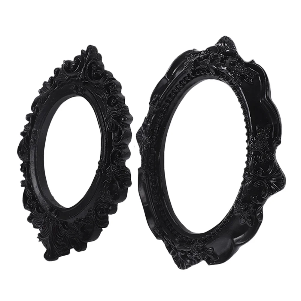 

2pcs Vintage Resin Photo Small Picture Frame For Desk Wall Display Retro Home Decor Storage Frame Ornament