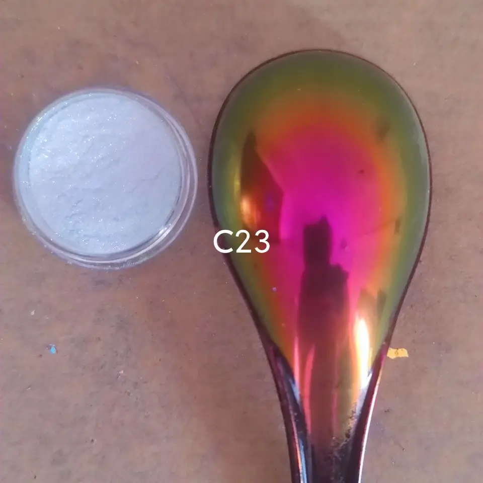 Iridescent Rainbow White Aurora Chrome Super Shifting Chameleon Colorshift Automotive Paint Pigment Powder C23