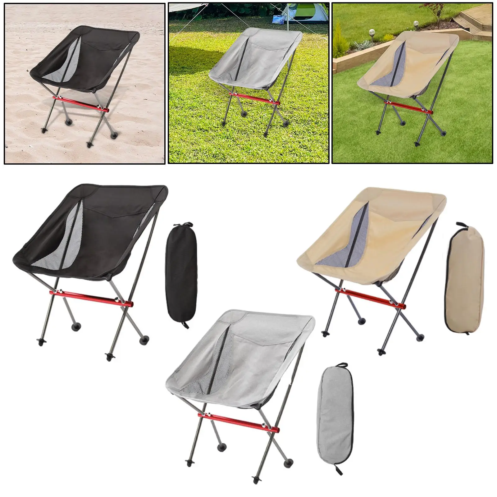 Folding Camping Chair Outdoor Moon Chair for Fishing Sporting Events Yard