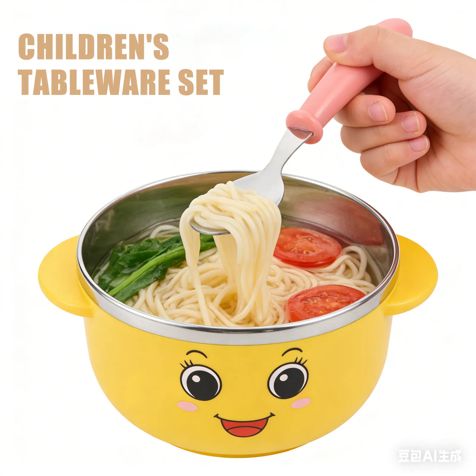 10Pcs Kids Feeding Utensils Stainless Steel Baby Cutlery Toddler Spoon Fork Set Safe Non Slip Handles Infant Training Tableware
