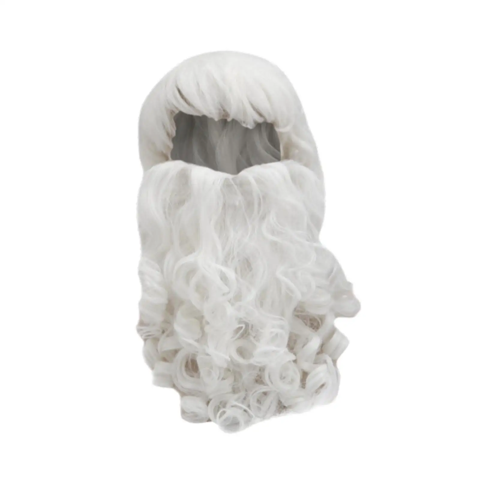 Santa Wig and Beard Set for Christmas Decorative Dress up Santa Cosplay Wig for Roles Play Xmas Masquerade Holidays Themed Party