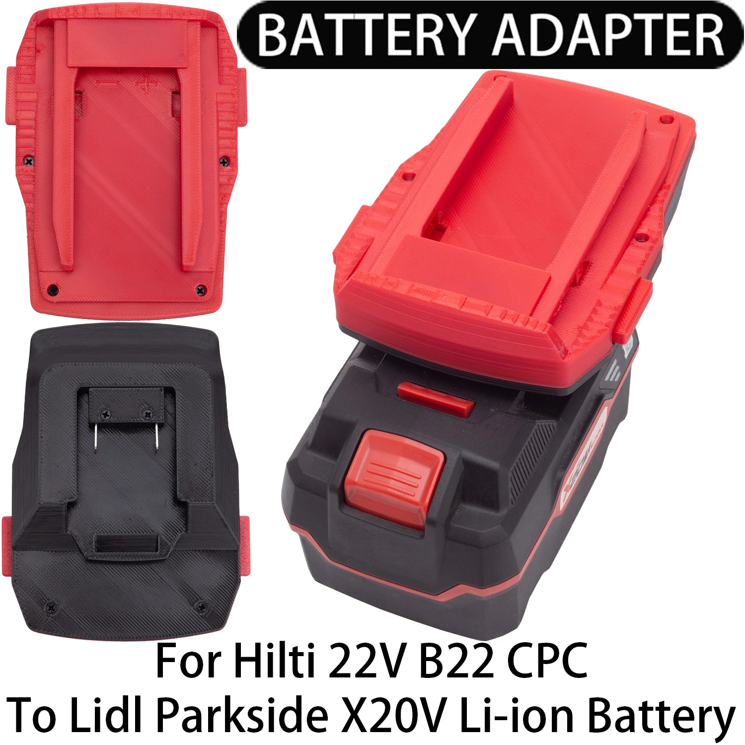 

Battery Adapter/Converter for Hilti 22V B22 CPC Li-ion Tools to Lidl Parkside X20V Li-ion Battery Adapter Power Tool Accessory