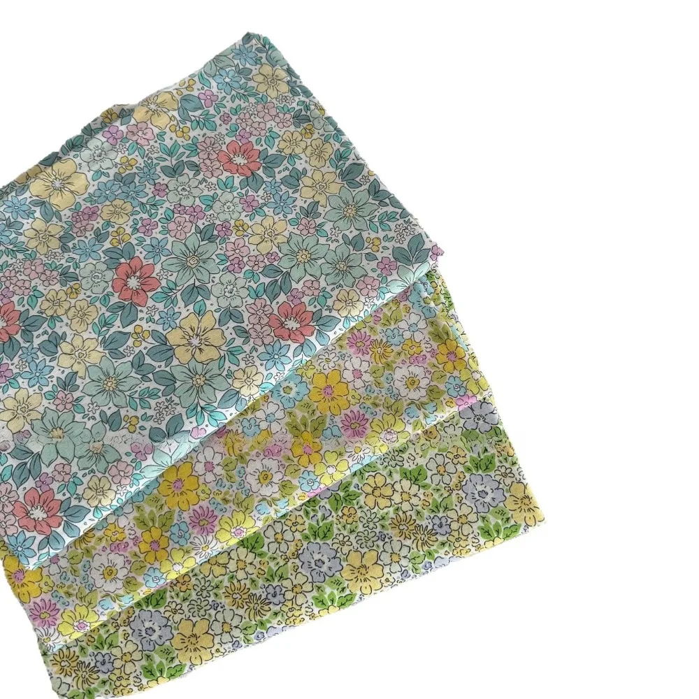 140x50cm Baumwolle 40s Digitaldruck Frischer Pastoraler Blumenstoff für Damenkleider, Kinderbekleidung, Hosen, Handgemachtes Nähmaterial – Detail 5