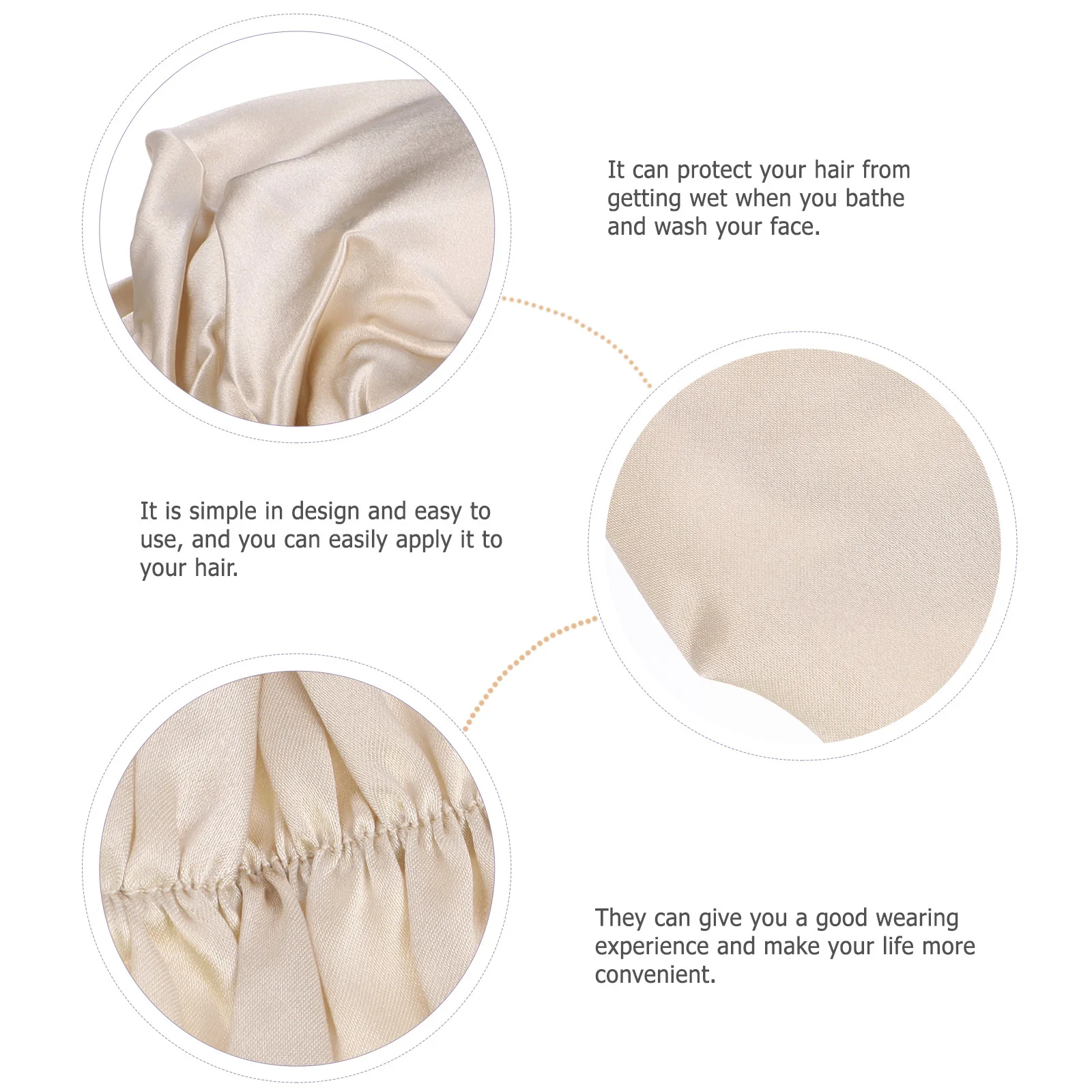 

1Pcs Silk Hair Care Cap Elastic Fit for Sleep Makeup Bath Hair Protection Soft Comfort Silk Bonnet Cap