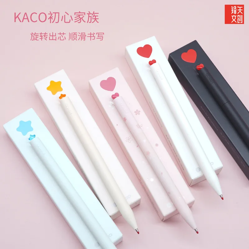 KACO Kawaii Draaibare gelpennen Briefpapier Caneta grivs oma 0,5 MM Zwarte inkt vidaцерия Vloeiend schrijven Hoge capaciteit voor schoolkantoor 