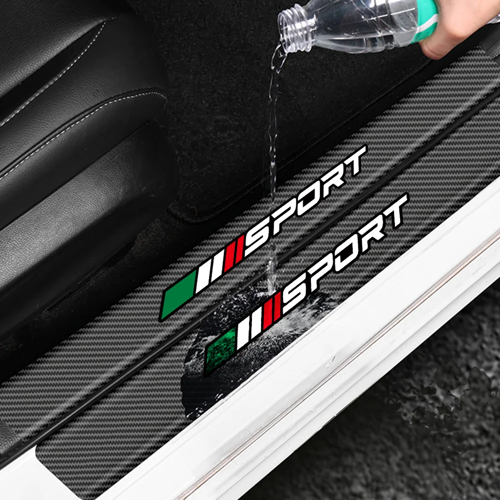 Carbon Fiber Sport Auto Tür Sill Schwelle Aufkleber Auto Stamm Stoßstange Streifen Für Lancia Delta Musa Phedra Thesis Voyager Ypsilon – Detail 6