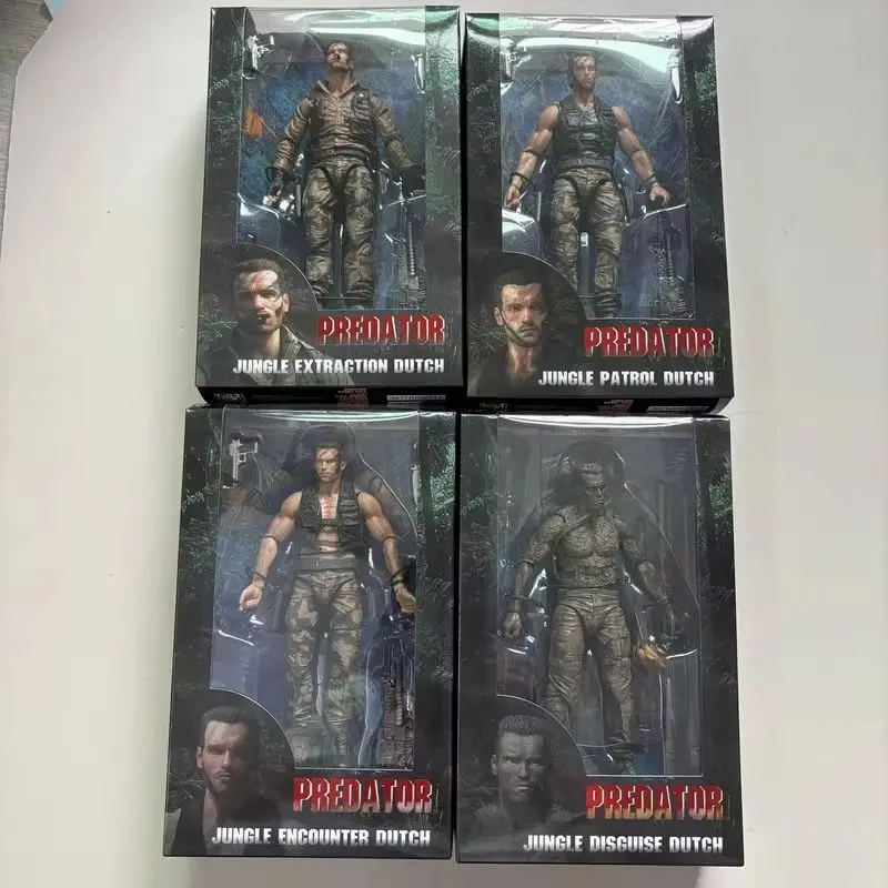 Hot Neca Predator Jungle Patrol Dutch Action Figures Collectible Model Statue Desktop Ornament Decoration Boy Birthday Gifts