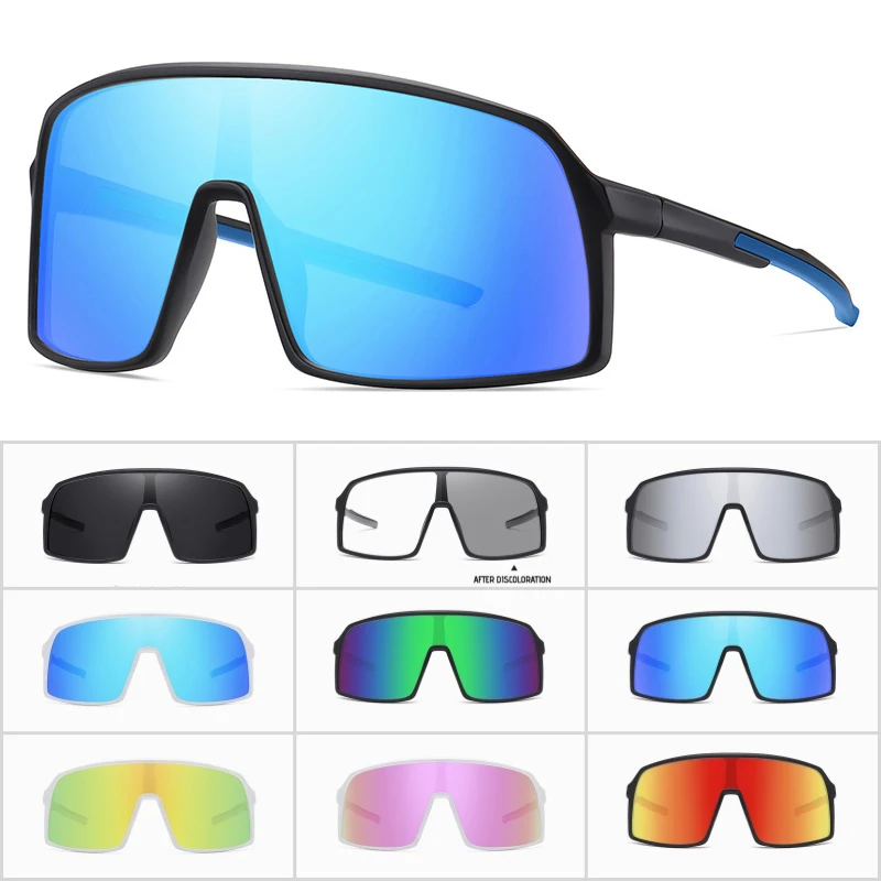 Großrahmige UV400 Polarisierte/Photochrome Sport-Radbrille für Männer und Frauen TR90 MTB Baseball Angeln Softball Sonnenbrille