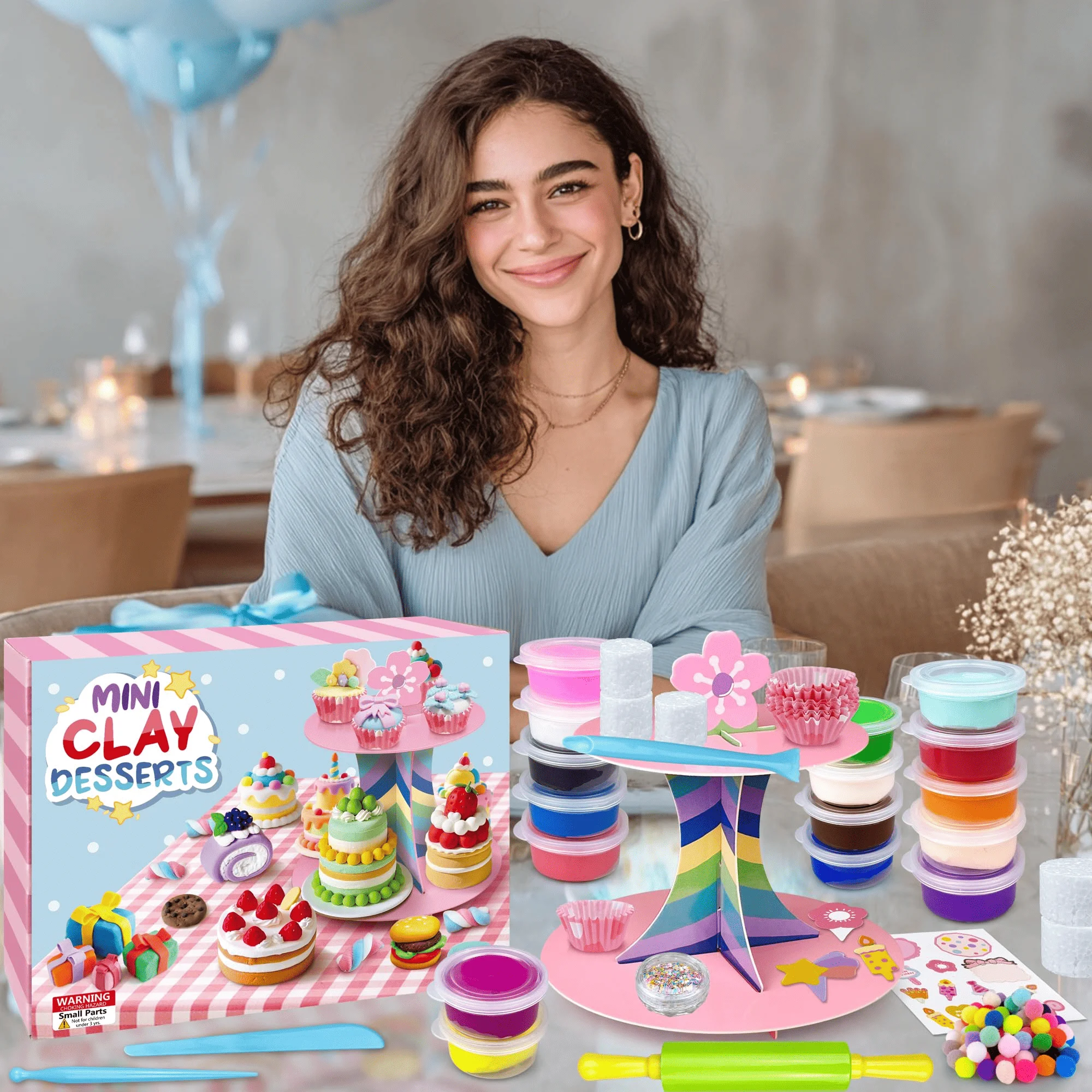 

Cloududa Polymer Clay Cold Porcelain Modeling Clay Mini Dessert Modeling Projects Non-toxic Diy For Girls & Boys Ages 3+